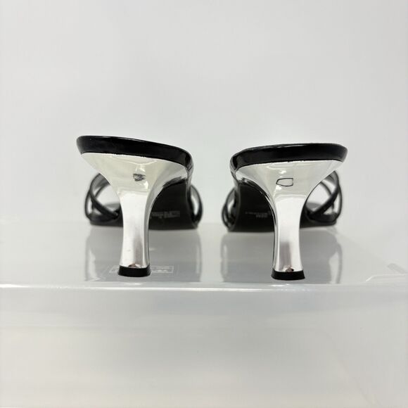 Rampage Frankie 9 Womens Black Glitter Silver Heels Evening Strappy Sandals 8.5M - Picture 4 of 10